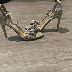 INC International Concepts Glittering Silver Heels